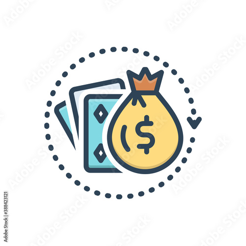 Color illustration icon for luck
