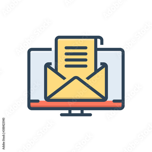 Color illustration icon for request
