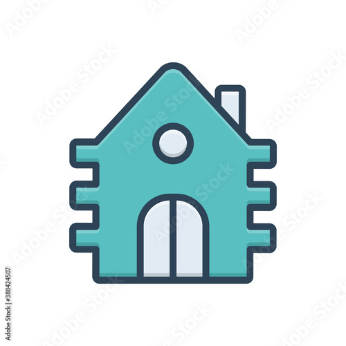 Color illustration icon for hideaways