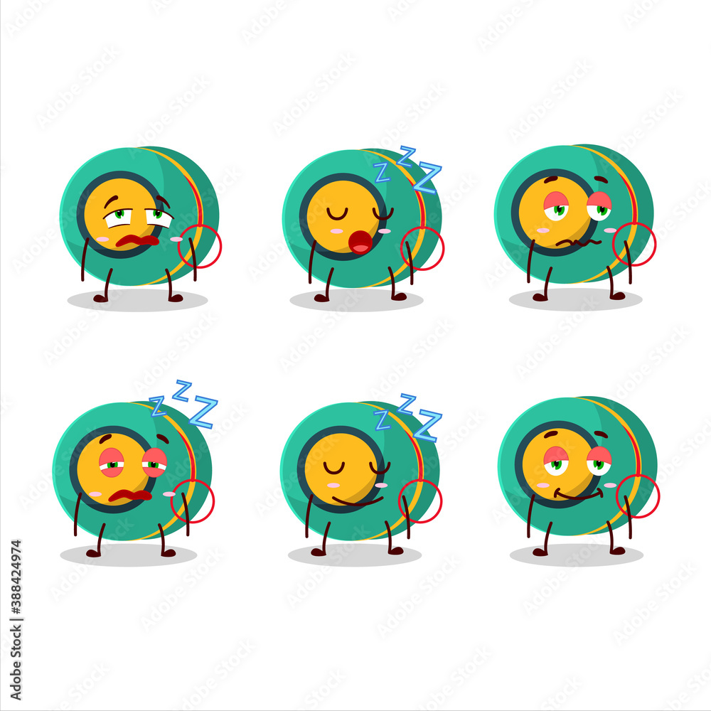 Cartoon character of kids yoyo with sleepy expression Cartoon character of kids yoyo with sleepy expression