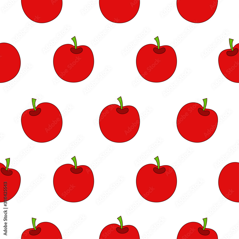 Apple seamless pattern design. Apple fruit pattern background. Fruit seamless pattern isolated.