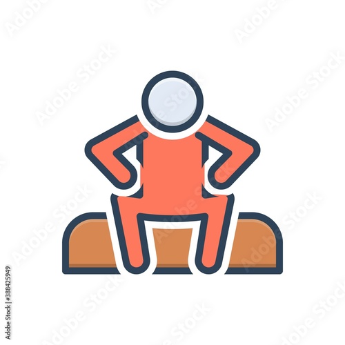 Color illustration icon for alone