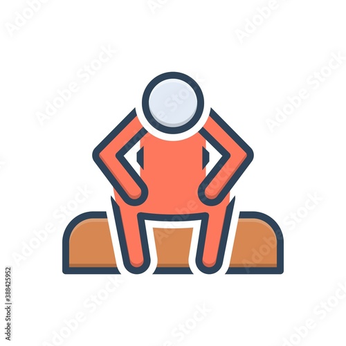 Color illustration icon for alone
