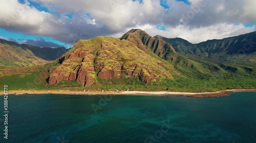 Beautiful mountains of west Oahu, Hawaii -aerial photo