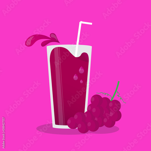 Vector of grape juice with splash effect