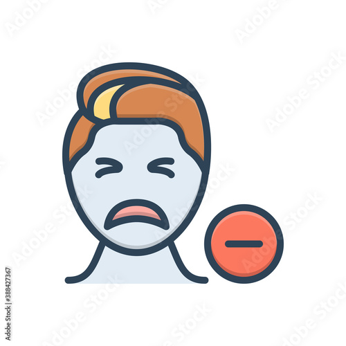 Color illustration icon for negative