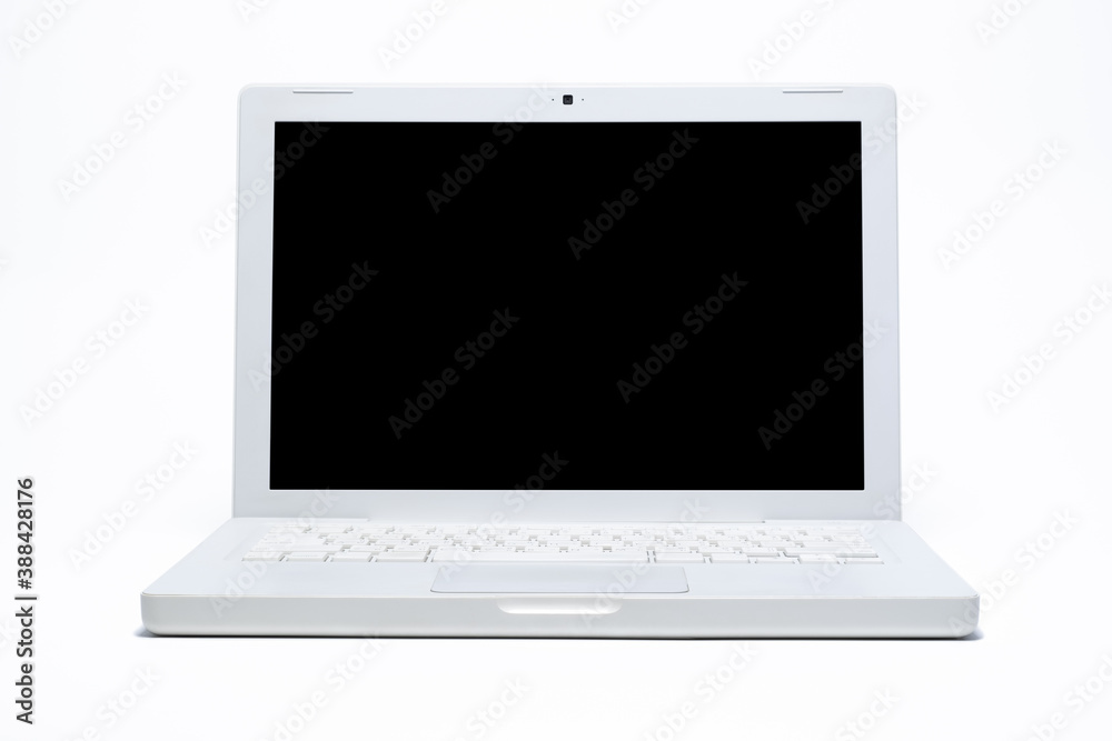Laptop with empty space black screen. Isolated on white background. Laptop with empty space black screen. Isolated on white background.