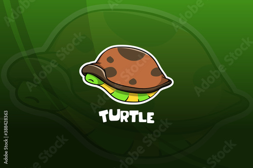Turtle esport mascot design. Sleeping