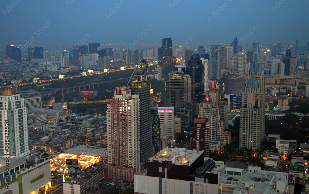 Bangkok, Thailand - View from Red Sky Bar at Twilight
