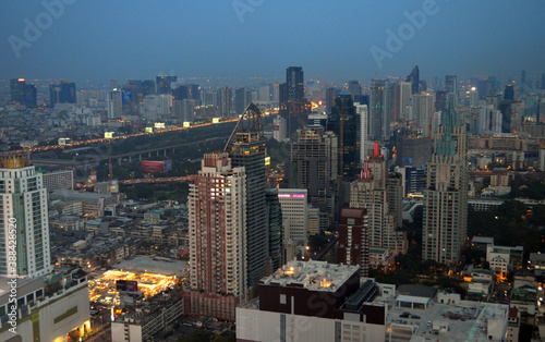 Bangkok  Thailand - View from Red Sky Bar at Twilight