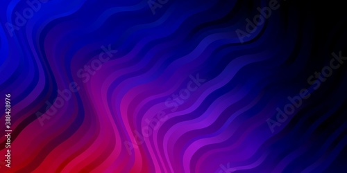 Light Blue, Red vector pattern with curved lines.