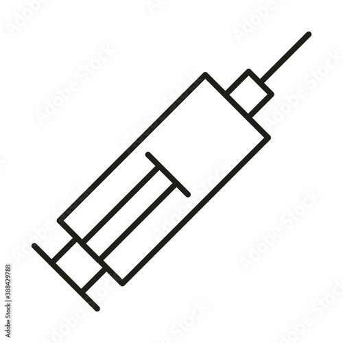 virus protection vaccination syringe medical line icon