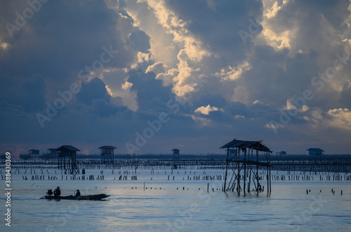 
Beautiful Ocean Sunrise Seascape , Bangtaboon - Phetchaburi , Thailand.
