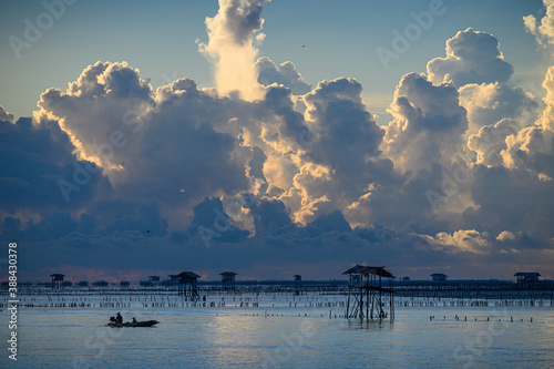 
Beautiful Ocean Sunrise Seascape , Bangtaboon - Phetchaburi , Thailand.
