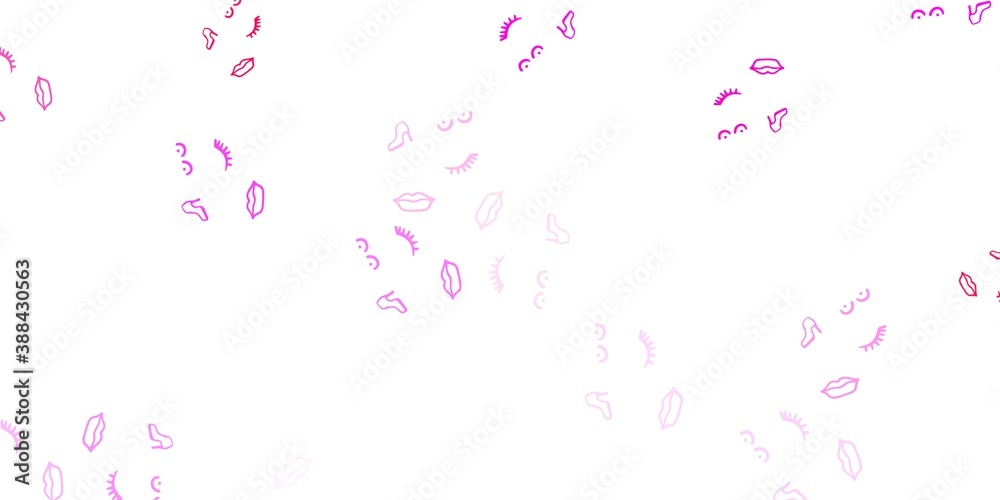 Light Pink vector template with businesswoman signs.
