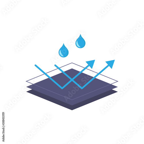 waterproof coating concept illustration flat design vector. icon, sign, symbol, logo