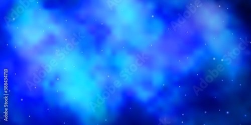 Light BLUE vector texture with beautiful stars.