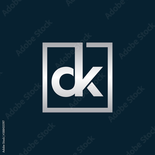 DK logo. Company logo. Monogram design. Letters D and K.