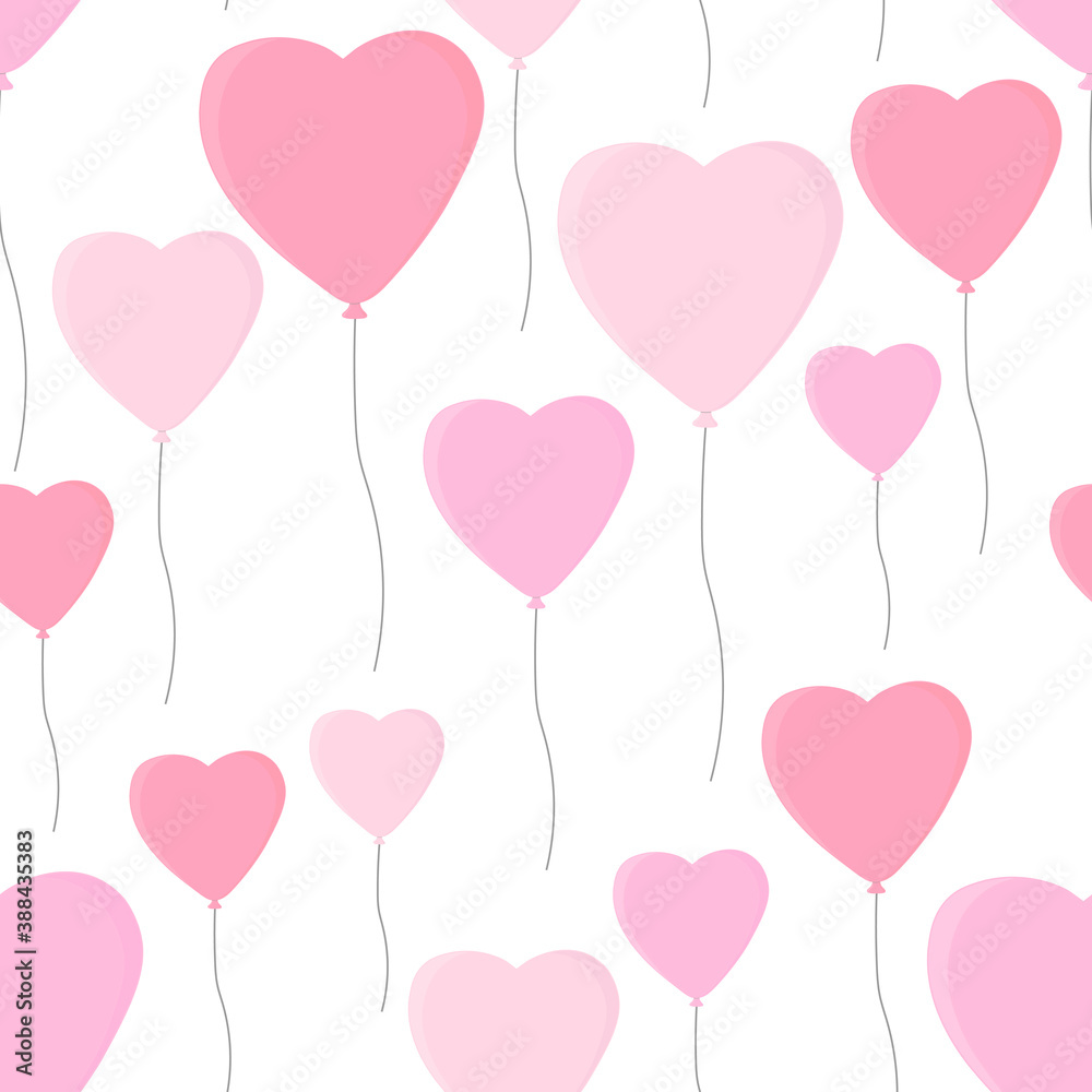 Seamless pattern heart balloons Valentine's Day vector illustration Seamless pattern heart balloons Valentine's Day vector illustration