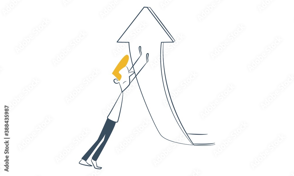 Vector Cartoon Illustration Of Line Man Is Pick Up The Arrow Isolated vector-cartoon-illustration-of-line-man-is-pick-up-the-arrow-isolated