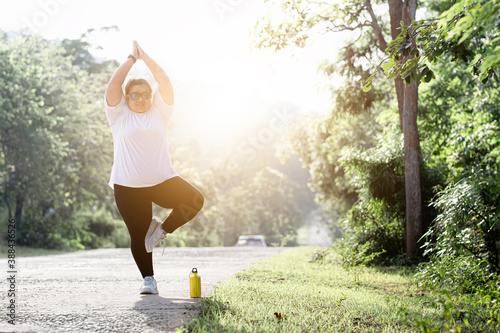 Wallpaper Mural woman stretching muscle and exercise with happy. Torontodigital.ca