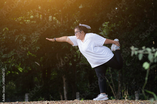 Wallpaper Mural woman stretching muscle and exercise with happy. Torontodigital.ca