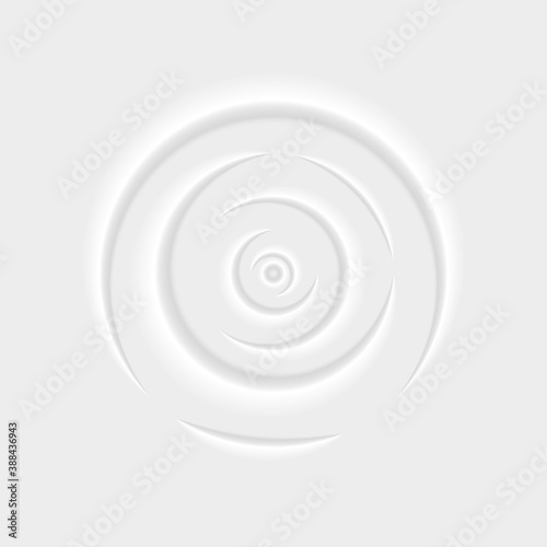 Milk ripples rounded lines of white liquid, diverge to the sides concentric shape monochrome design element, mockup