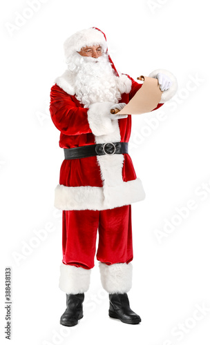 Santa Claus with letter on ...