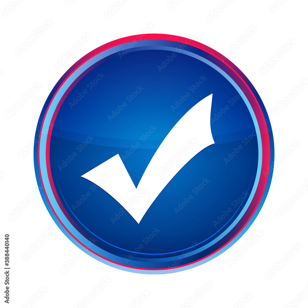 Validation icon silky blue round button aqua design illustration Validation icon silky blue round button aqua design illustration