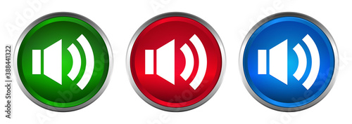 Volume icon supreme round button set design illustration