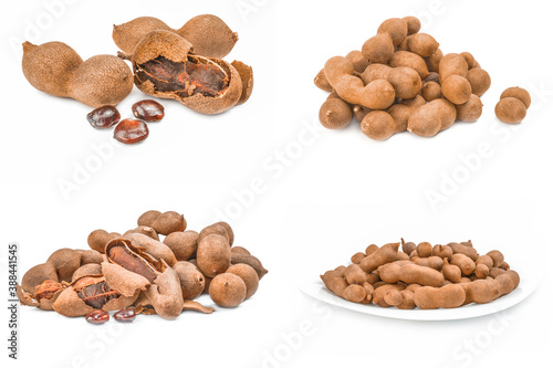 Set of Tamarind isolated on a white background