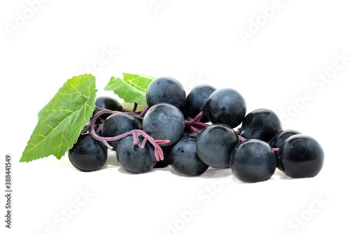 Bunch of Black Grape isolated on white background.
