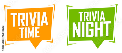 Trivia banners design template, vector illustration