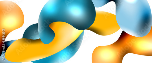 Bubbles abstract background. Liquid splashes on white vector template