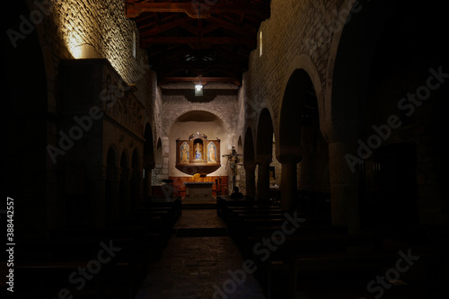 The dark interior of the Sanctuary of Santa Maria di Canneto - Roccavivara - Molise