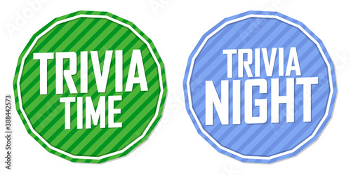 Trivia banners design template, vector illustration