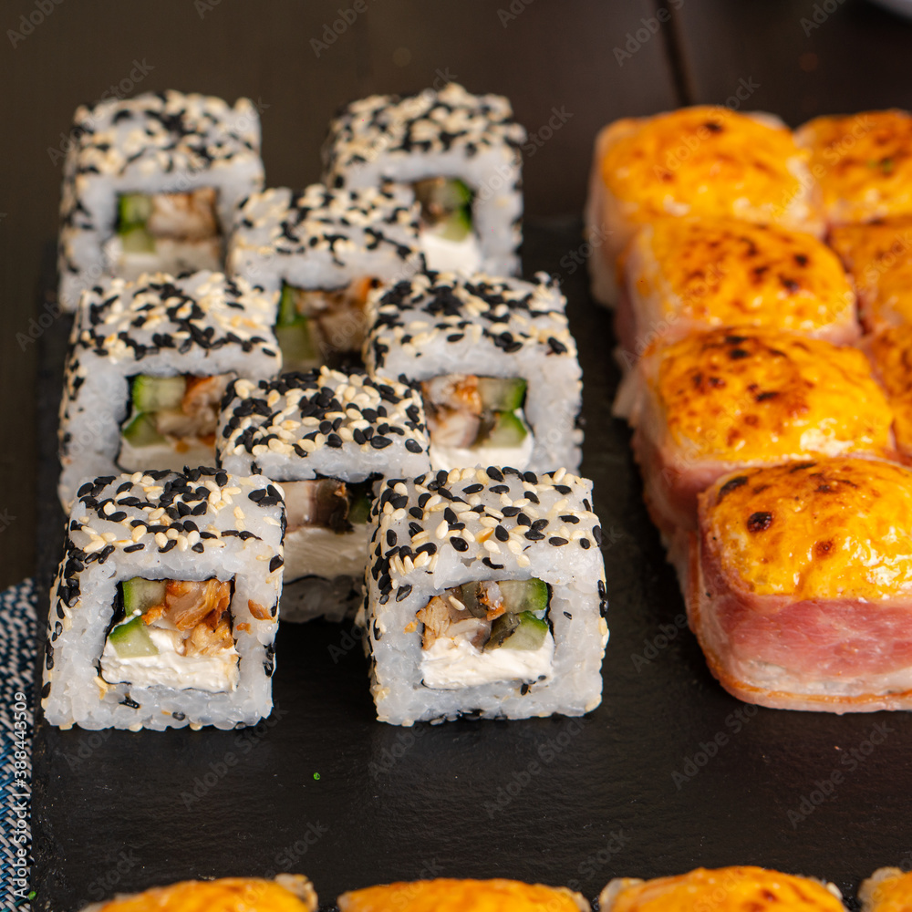 japanese sushi rolls set colourful japanese sushi rolls set colourful