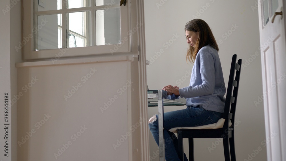 Woman writer. Professional works from home. Business lady. Woman writer. Professional works from home. Business lady.