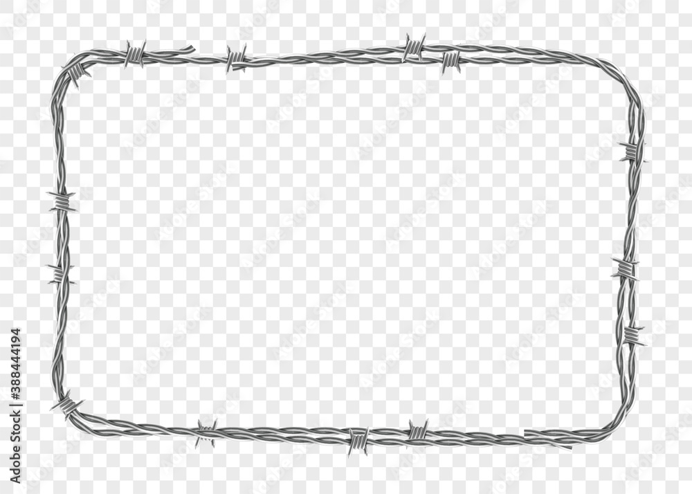 Frame made of metal barbed wire. Vector illustration. Frame made of metal barbed wire. Vector illustration.