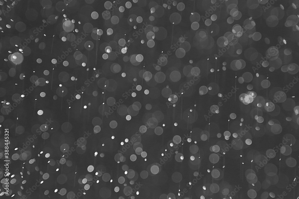 abstract background overlay white bokeh falling snow fog view on black