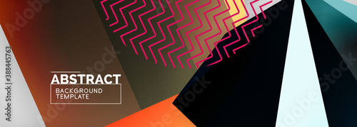 Low poly 3d geometric shapes, minimal abstract background. Vector illustrations for covers, banners, flyers and posters and other