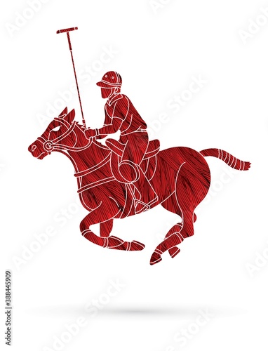 Polo Horse player sport cartoon graphic vector