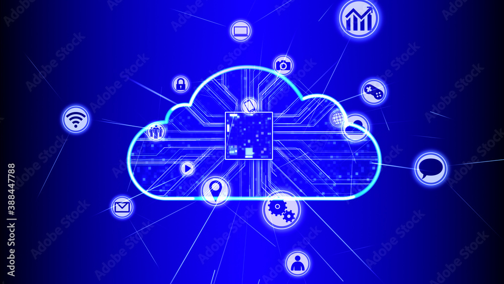 Cloud Technology Icon Network Symbol Digital devices 3D illustration Cloud Technology Icon Network Symbol Digital devices 3D illustration