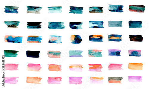 Colorful brush stroke texture with watercolor