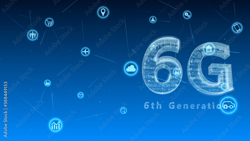 6G Technology Icon Network Symbol Digital devices 3D illustration