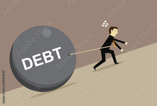 Debt and exhaustion of businessman