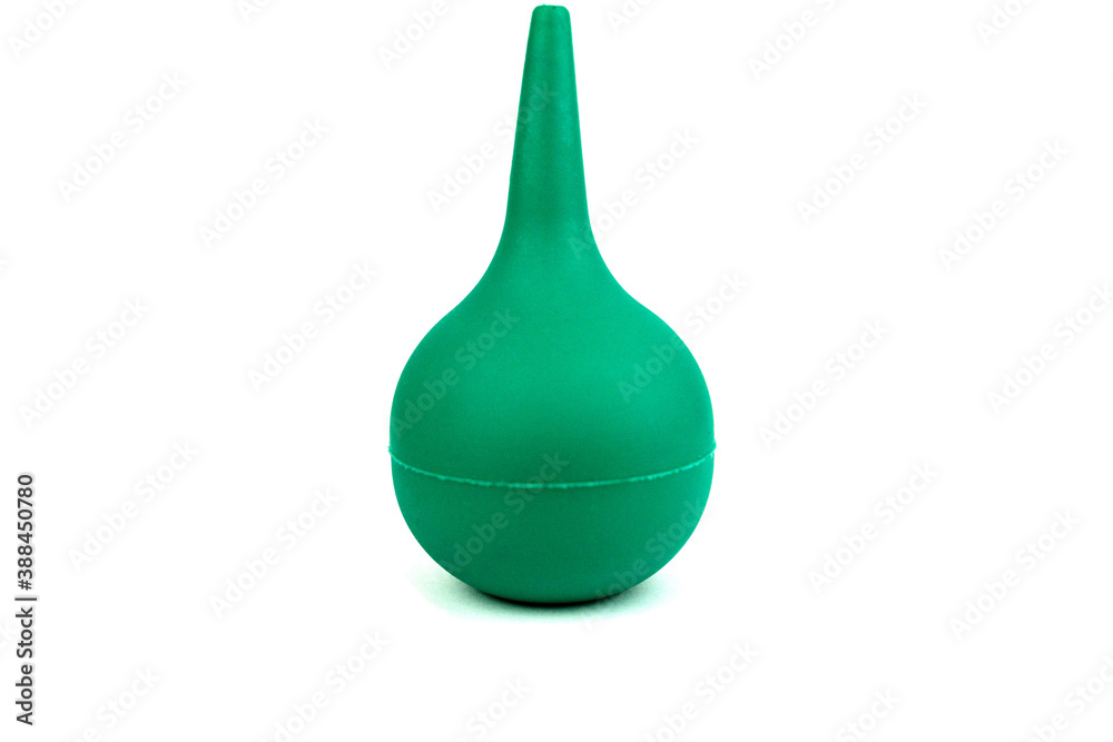 Green pear for douching enema diarrhea isolated white background