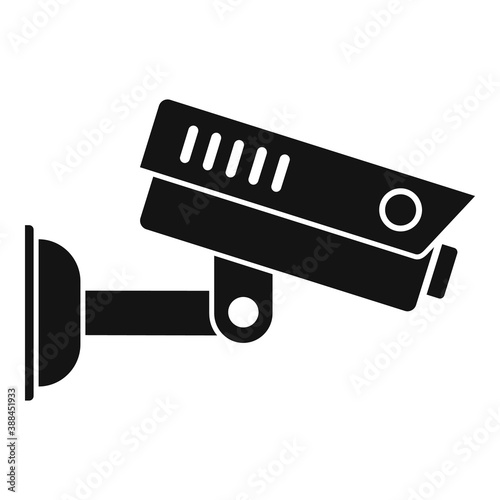 Airport security camera icon. Simple illustration of airport security camera vector icon for web design isolated on white background