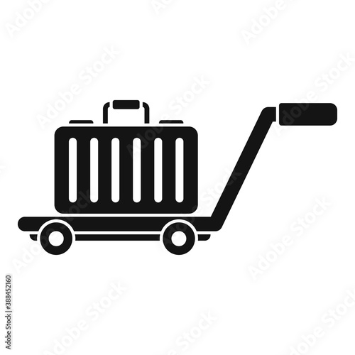 Travel bag cart icon. Simple illustration of travel bag cart vector icon for web design isolated on white background