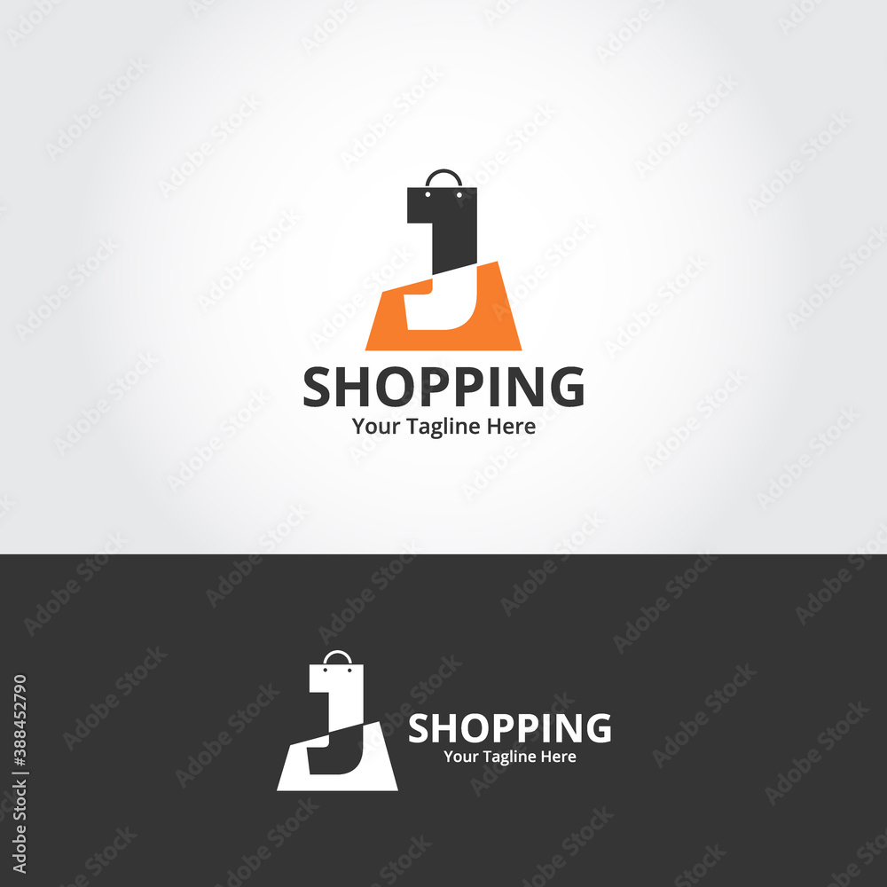 Initial  J Shop Logo designs Template. Illustration vector graphic of  letter and shop bag combination logo design concept. Perfect for Ecommerce,sale, discount or store web element. Company emblem